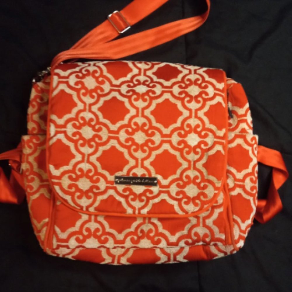Petunia Pickle Bottom Boxy Backpack Diaper Bag Red/Tan